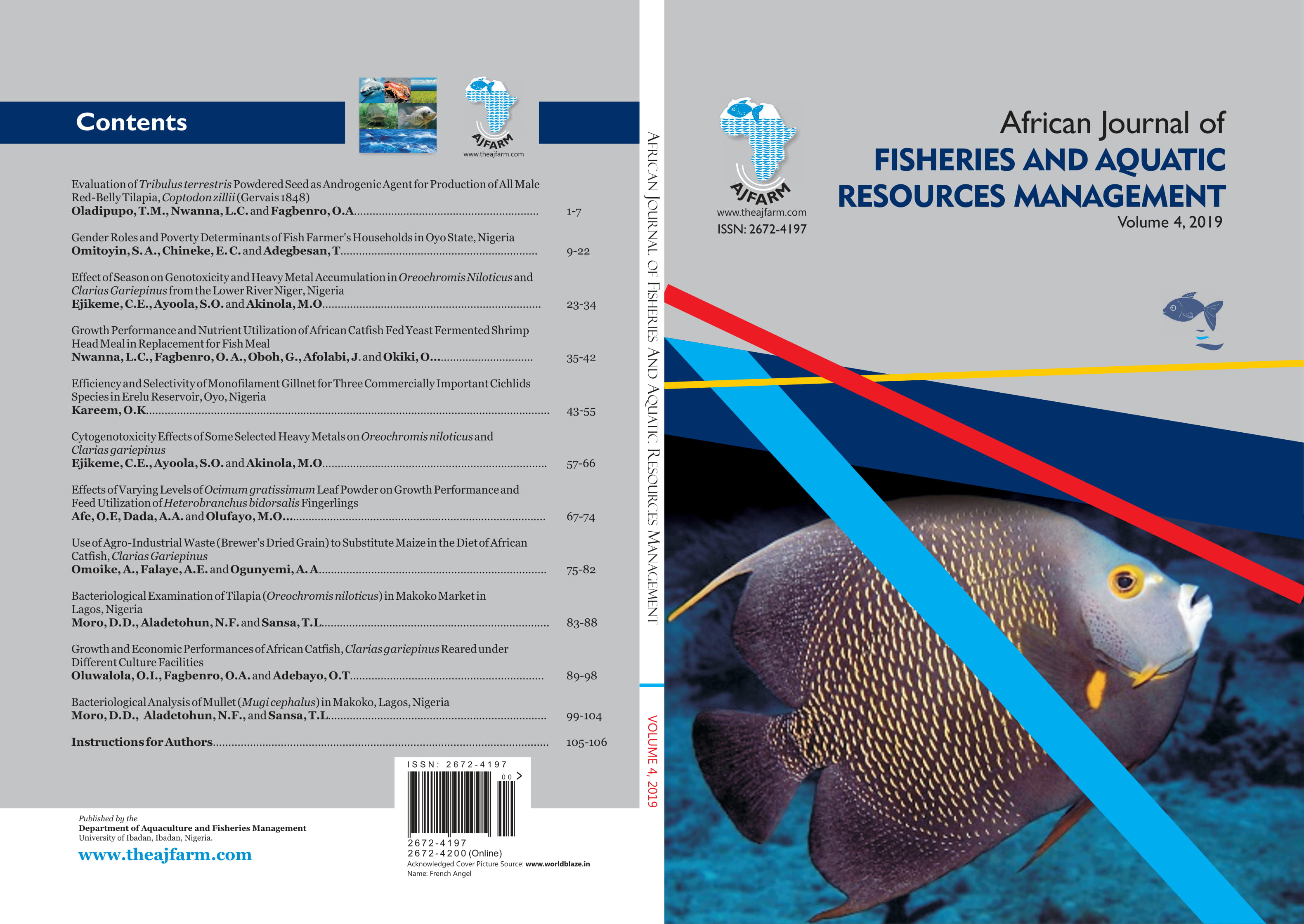 					View Vol. 4 No. 1 (2019): African Journal of FISHERIES AND AQUATIC RESOURCES MANAGEMENT
				