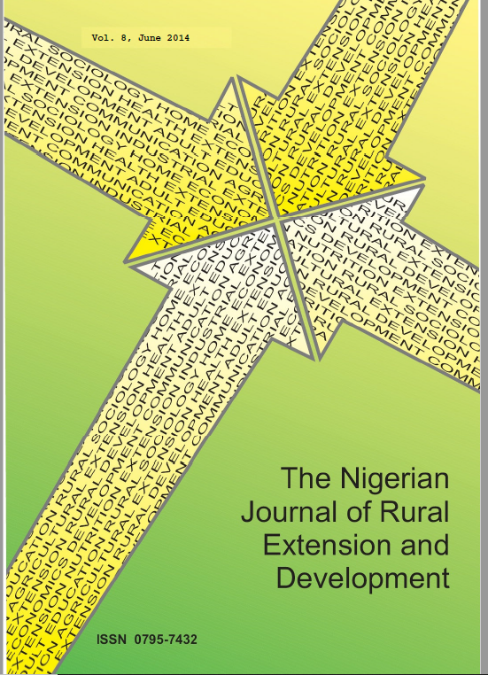 					View Vol. 8 No. 1 (2014): The Nigerian Journal of Rural Extension and Development (NJRED)
				