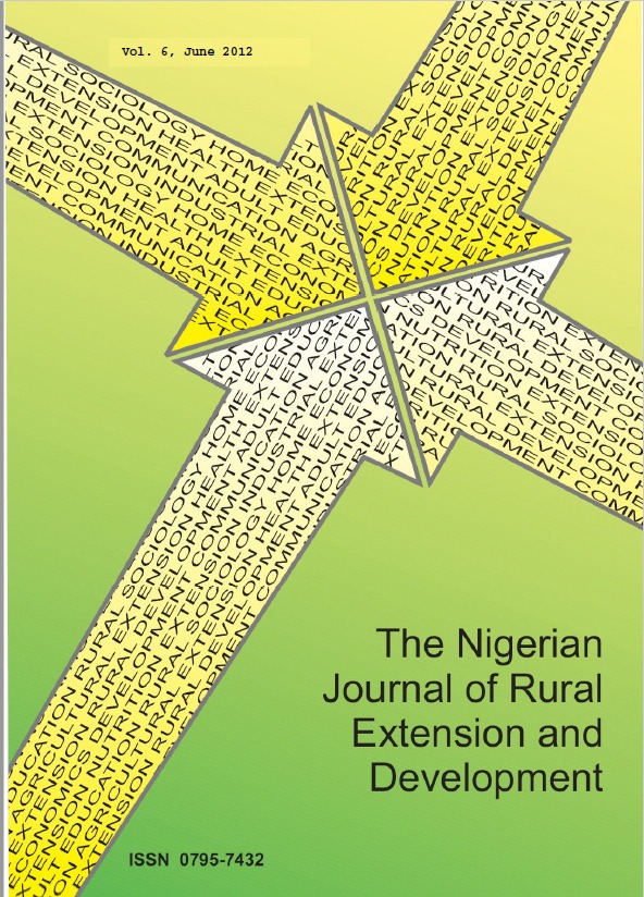 					View Vol. 6 No. 1 (2012): The Nigerian Journal of Rural Extension and Development (NJRED)
				
