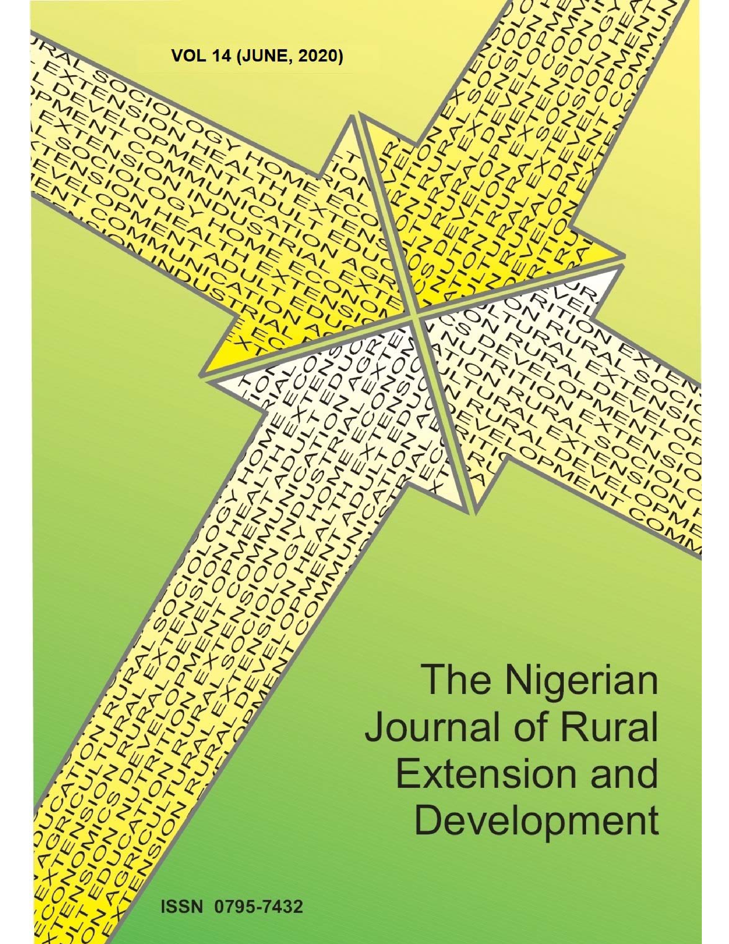 					View Vol. 14 No. 1 (2020): The Nigerian Journal of Rural Extension and Development  (NJRED)
				